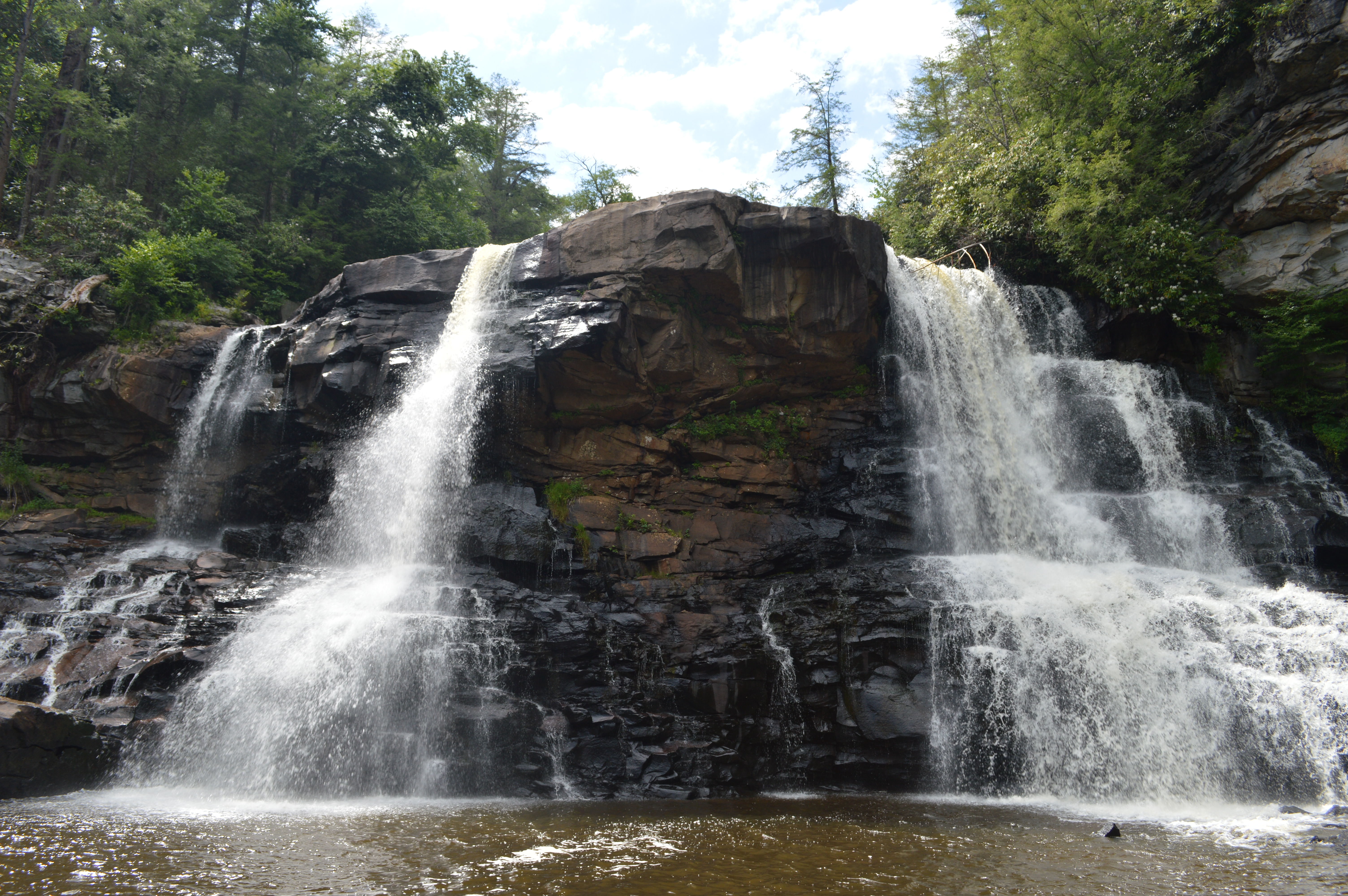 Blackwater Falls in the wooded landscape of Tucker County, West Virginia
